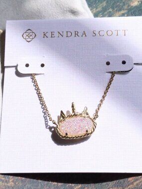 New💫 Kendra Scott Elisa Unicorn Drusy Short Necklace Gold